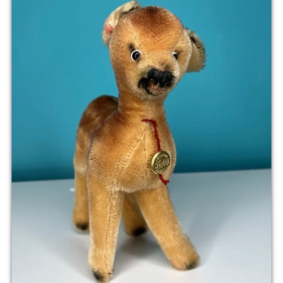 Vintage Hermann Mohair Deer Doe 9" Golden Brown Excellent Rare Collectible - Picture 1 of 8